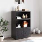 vidaXL Servantă, negru, 67x39x107 cm, oțel vidaXL Servantă, negru, 67x39x107 cm, oțel