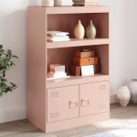 vidaXL Comodă Roz 67x39x107 cm oțel vidaXL Comodă Roz 67x39x107 cm oțel