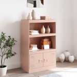 vidaXL Comodă Roz 67x39x107 cm oțel vidaXL Comodă Roz 67x39x107 cm oțel