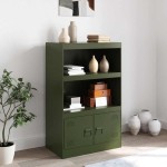 vidaXL Comodă verde măslină 67x39x107 cm oțel vidaXL Comodă verde măslină 67x39x107 cm oțel