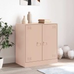 vidaXL Comodă Roz 67x39x73 cm oțel vidaXL Comodă Roz 67x39x73 cm oțel