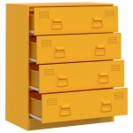 vidaXL Noptieră, galben muștar, 67x39x83 cm oțel