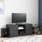 vidaXL Comodă TV, negru, 99x39x44 cm, oțel vidaXL Comodă TV, negru, 99x39x44 cm, oțel