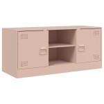 vidaXL Comodă TV, roz, 99x39x44 cm, oțel vidaXL Comodă TV, roz, 99x39x44 cm, oțel