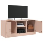 vidaXL Comodă TV, roz, 99x39x44 cm, oțel vidaXL Comodă TV, roz, 99x39x44 cm, oțel