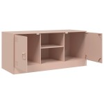 vidaXL Comodă TV, roz, 99x39x44 cm, oțel vidaXL Comodă TV, roz, 99x39x44 cm, oțel