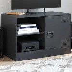 vidaXL Dulap TV, negru, 67x39x44 cm, oțel vidaXL Dulap TV, negru, 67x39x44 cm, oțel