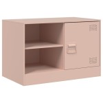 vidaXL Comodă TV, roz, 67x39x44 cm, oțel vidaXL Comodă TV, roz, 67x39x44 cm, oțel