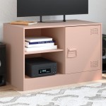 vidaXL Comodă TV, roz, 67x39x44 cm, oțel vidaXL Comodă TV, roz, 67x39x44 cm, oțel