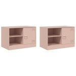 vidaXL Dulapuri TV 2 buc Roz 67x39x44 cm Otel