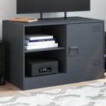 vidaXL Comodă TV, antracit, 67x39x44 cm, oțel vidaXL Comodă TV, antracit, 67x39x44 cm, oțel
