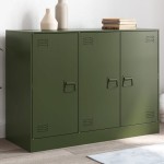 vidaXL Bufeta verde măslină 99x39x73 cm oțel