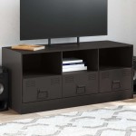 vidaXL Comodă TV, negru, 99x39x44 cm, oțel vidaXL Comodă TV, negru, 99x39x44 cm, oțel