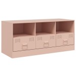 vidaXL Comodă TV, roz, 99x39x44 cm, oțel vidaXL Comodă TV, roz, 99x39x44 cm, oțel