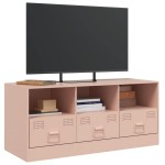 vidaXL Comodă TV, roz, 99x39x44 cm, oțel vidaXL Comodă TV, roz, 99x39x44 cm, oțel
