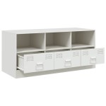 vidaXL Comodă TV, alb, 99x39x44 cm, oțel vidaXL Comodă TV, alb, 99x39x44 cm, oțel
