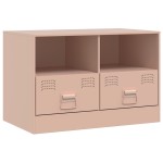 vidaXL Comodă TV, roz, 67x39x44 cm, oțel vidaXL Comodă TV, roz, 67x39x44 cm, oțel