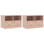vidaXL Dulapuri TV 2 buc Roz 67x39x44 cm Otel