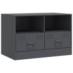 vidaXL Comodă TV, antracit, 67x39x44 cm, oțel vidaXL Comodă TV, antracit, 67x39x44 cm, oțel
