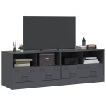 vidaXL Comodă TV, 2 buc., antracit, 67x39x44 cm, oțel