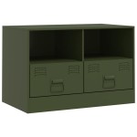 vidaXL Dulapuri TV 2 buc., verde măslină, 67x39x44 cm Otel
