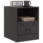vidaXL Noptieră, negru, 34,5x39x44 cm, oțel vidaXL Noptieră, negru, 34,5x39x44 cm, oțel