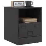 vidaXL Noptiere, 2 buc., negru, 34,5x39x44 cm, oțel