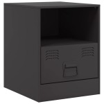 vidaXL Noptiere, 2 buc., negru, 34,5x39x44 cm, oțel