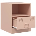 vidaXL Noptiere, 2 buc., roz, 34,5x39x44 cm, oțel vidaXL Noptiere, 2 buc., roz, 34,5x39x44 cm, oțel