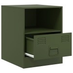 vidaXL Noptiere, 2 buc., verde olive, 34,5x39x44 cm, oțel vidaXL Noptiere, 2 buc., verde olive, 34,5x39x44 cm, oțel