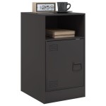 vidaXL Noptieră, negru, 34,5x39x62 cm, oțel vidaXL Noptieră, negru, 34,5x39x62 cm, oțel