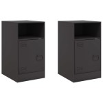 vidaXL Noptiere, 2 buc., negru, 34,5x39x62 cm, oțel vidaXL Noptiere, 2 buc., negru, 34,5x39x62 cm, oțel