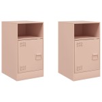 vidaXL Noptiere, 2 buc., 34,5x39x62 , 34,5x39x62 cm, oțel
