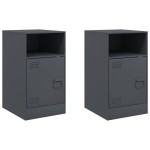 vidaXL Noptiere, 2 buc., antracit, 34,5x39x62 cm, oțel vidaXL Noptiere, 2 buc., antracit, 34,5x39x62 cm, oțel