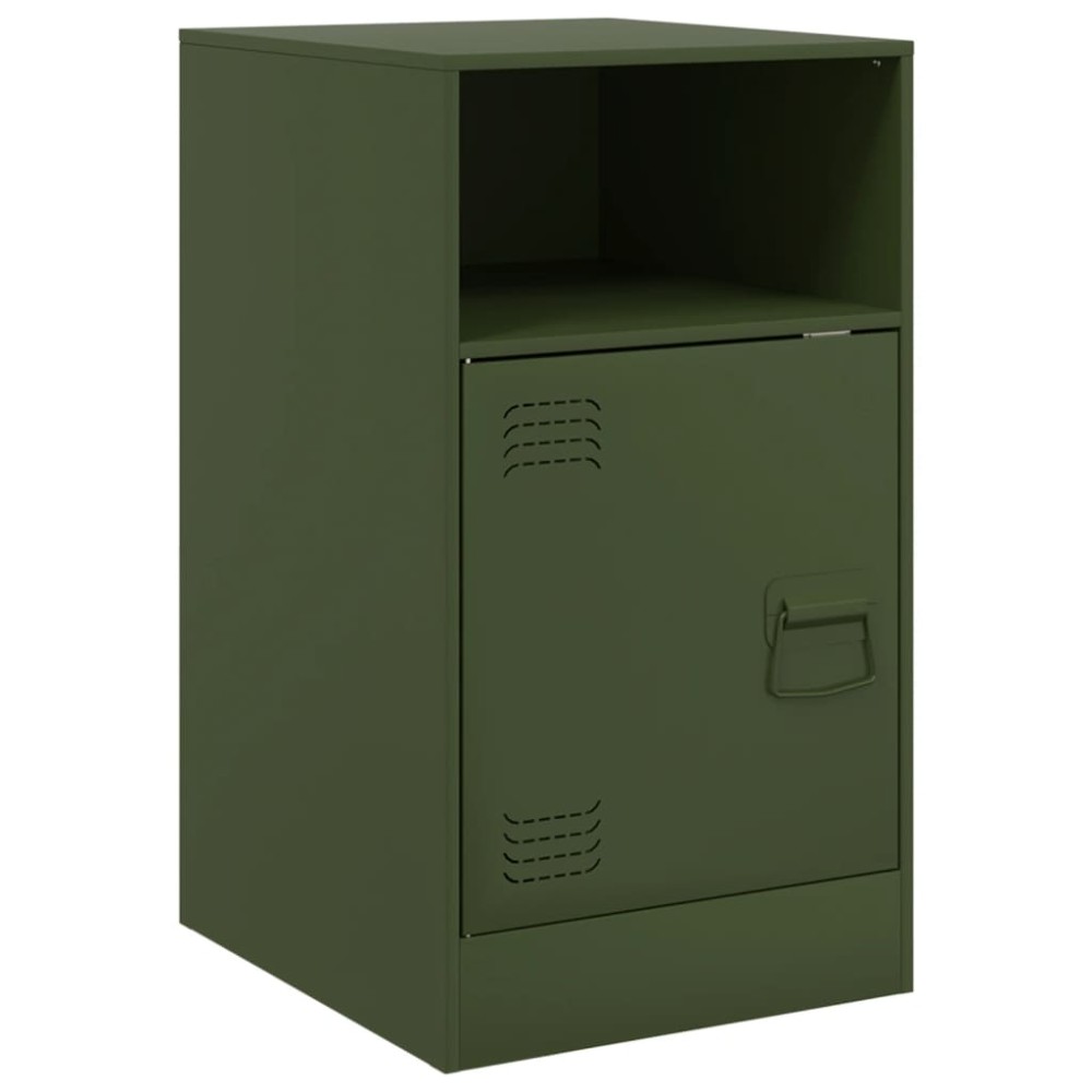 vidaXL Noptieră, verde olive, 34,5x39x62 cm, oțel