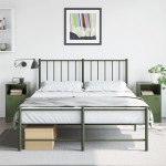 vidaXL Noptiere, 2 buc., verde olive, 34,5x39x62 cm, oțel vidaXL Noptiere, 2 buc., verde olive, 34,5x39x62 cm, oțel