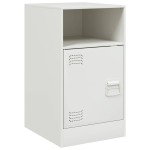 vidaXL Noptiere, 2 buc., alb, 34,5x39x62 cm, oțel