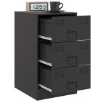 vidaXL Noptieră, negru, 34,5x39x62 cm, oțel vidaXL Noptieră, negru, 34,5x39x62 cm, oțel