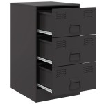 vidaXL Noptieră, negru, 34,5x39x62 cm, oțel vidaXL Noptieră, negru, 34,5x39x62 cm, oțel