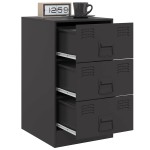 vidaXL Noptiere, 2 buc., negru, 34,5x39x62 cm, oțel vidaXL Noptiere, 2 buc., negru, 34,5x39x62 cm, oțel