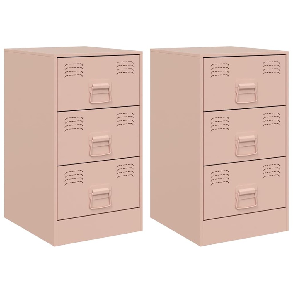 vidaXL Noptiere, 2 buc., 34,5x39x62 , 34,5x39x62 cm, oțel