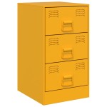 vidaXL Noptiere, 2 buc., galben muștar, 34,5x39x62 cm, oțel vidaXL Noptiere, 2 buc., galben muștar, 34,5x39x62 cm, oțel