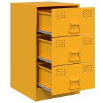 vidaXL Noptiere, 2 buc., galben muștar, 34,5x39x62 cm, oțel vidaXL Noptiere, 2 buc., galben muștar, 34,5x39x62 cm, oțel