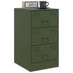 vidaXL Noptieră, verde olive, 34,5x39x62 cm, oțel vidaXL Noptieră, verde olive, 34,5x39x62 cm, oțel