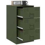 vidaXL Noptieră, verde olive, 34,5x39x62 cm, oțel vidaXL Noptieră, verde olive, 34,5x39x62 cm, oțel