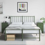 vidaXL Noptiere, 2 buc., verde olive, 34,5x39x62 cm, oțel vidaXL Noptiere, 2 buc., verde olive, 34,5x39x62 cm, oțel