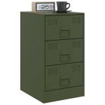 vidaXL Noptiere, 2 buc., verde olive, 34,5x39x62 cm, oțel vidaXL Noptiere, 2 buc., verde olive, 34,5x39x62 cm, oțel