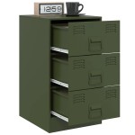 vidaXL Noptiere, 2 buc., verde olive, 34,5x39x62 cm, oțel vidaXL Noptiere, 2 buc., verde olive, 34,5x39x62 cm, oțel