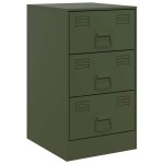 vidaXL Noptiere, 2 buc., verde olive, 34,5x39x62 cm, oțel vidaXL Noptiere, 2 buc., verde olive, 34,5x39x62 cm, oțel