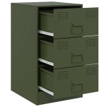 vidaXL Noptiere, 2 buc., verde olive, 34,5x39x62 cm, oțel vidaXL Noptiere, 2 buc., verde olive, 34,5x39x62 cm, oțel